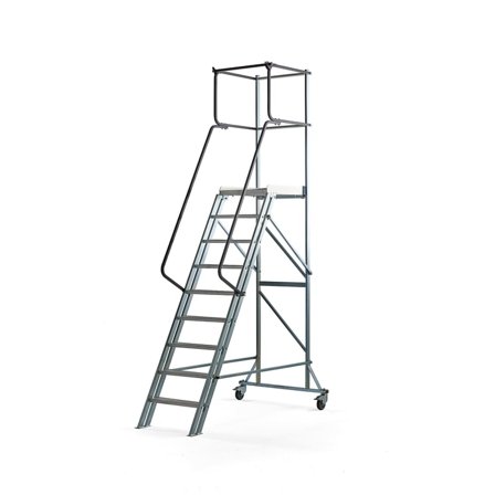 Arbeidsplattform på hjul, 9 trinn, H1800 mm