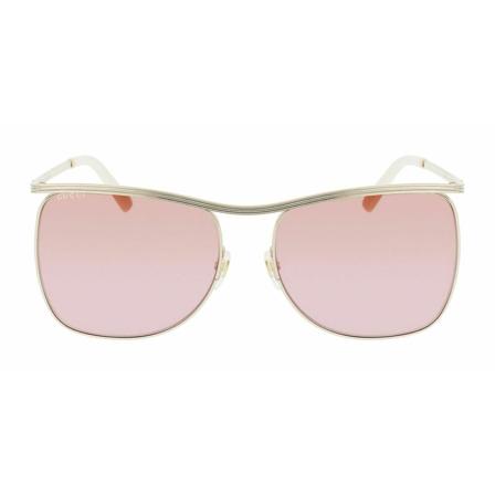 Gucci Square-Frame Metal SunBril , Roze , Dames , Maat: ONE Size Zonnebrillen