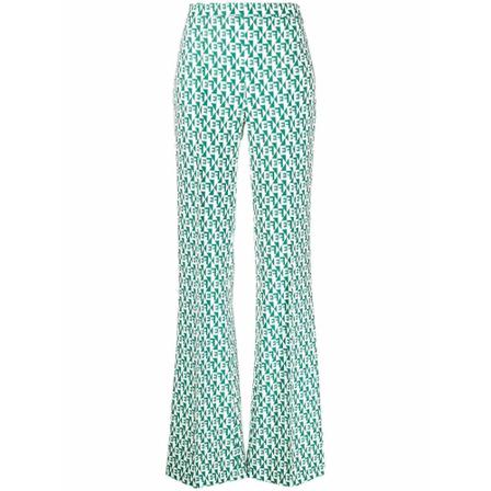 Elisabetta Franchi, Wide Trousers Groen, Dames, Maat:M