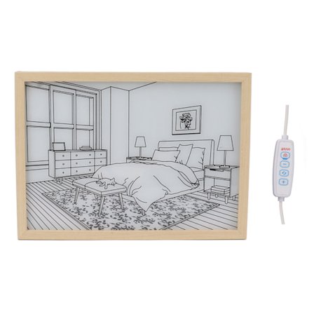 LED-valaistu seinätaide valaistu sisustusvalo varjokuvakehysmaalaus 3 väriä himmennettävä makuuhuoneeseen olohuoneeseen L-malli 4