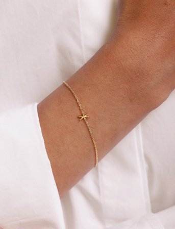 Design Letters Archetype Bracelet - A-Z Gold Plated - Gold - L:21CM