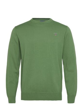 Classic Cotton C-Neck Neulepaita Pyöreä Kaula-aukko Vihreä GANT