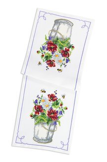 Stickpackung Läufer Blumeneimer