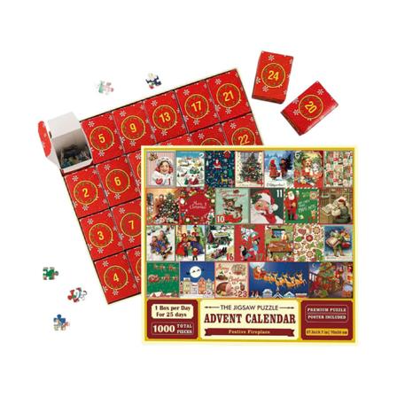 Adventskalender Jule Nedtelling Nedtelling 24 Liten Boks Puslespill Julegave