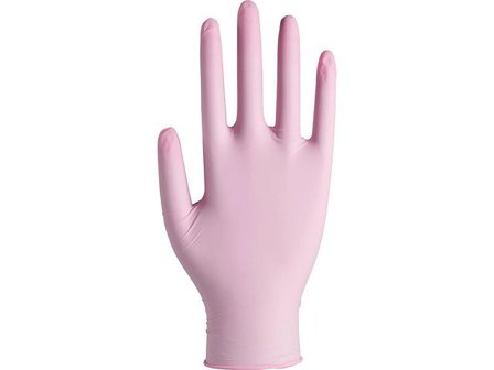 ABENA Nitrilhandske puderfri rosa L 100/fp - Lyreco - Skyddsutrustning - Engångshandskar - Nitrilhandskar