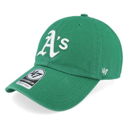47 Brand - MLB Grønn unconstructed Caps - Oakland Athletics Clean Up Kelly Dad Cap @ Hatstore