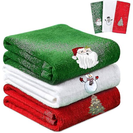 Joulukäsi pyyhkeet - Puuvillaiset joulukeittiöpyyhkeet (3 kpl)