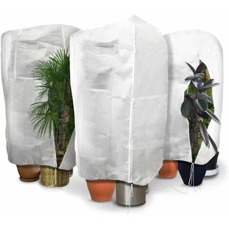 Set of 3 Winter Plant Protection Covers with Drawstring and Zipper Polypropylene Winter Covers 80g/m² Reusable Plant Protection Durable 120x180cm