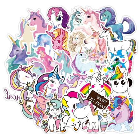 94st Stickers Klistermärken - Djur Motiv - Cartoon - Unicorn Multifärg