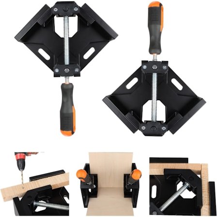 2 stk. Vinkelklemme 90° Hjørne skruestik Aluminiumlegering Sammenføjningsklemme Roubst Vinkel Svejseskruestik med Adj