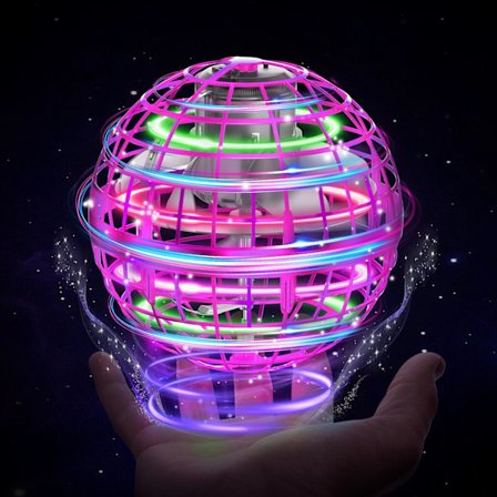 Flygende Ball Orb Leker Hover Ball Pro Flygende Spinner Leke UFO RGB Kule Ting Globe Magisk Boomerang Håndkontroller Mini Drone (Rosa)
