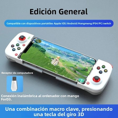 Valkoinen D3 Teleskooppinen Peliohjain Apple iOS Android PUBG Switch PS4 Langaton BT 5.0 Ohjain Joystick Puhelinpeleihin Camouflage