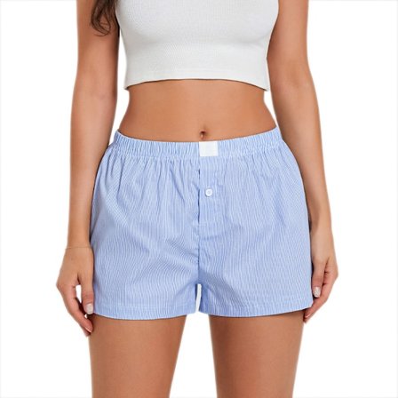 Dame Lounge Shorts Myke Elastiske Lavt Liv Rutete Trykte Pyjamas Shorts