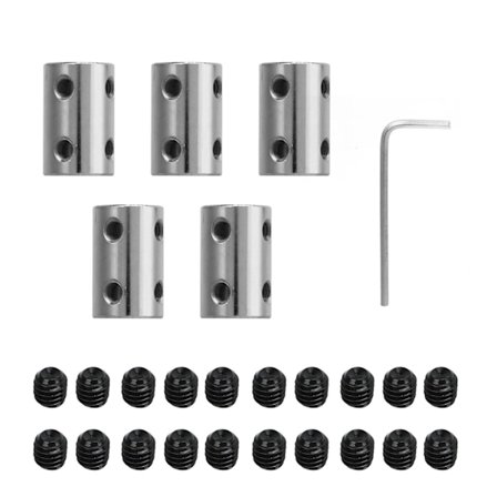 5 st Skaftkopplingsset 5-8mm Motor Koppling 22mm Längd 14mm Diameter Ledkontakt