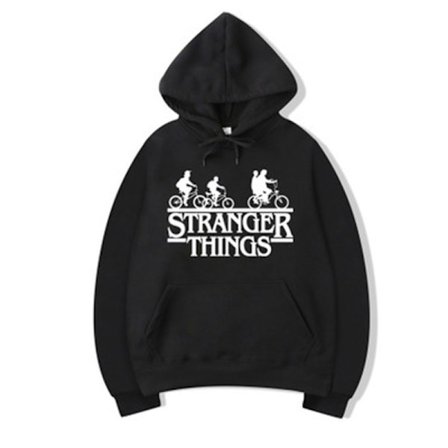 Stranger Things Printed Hoodies Belt Sweatshirts Dam