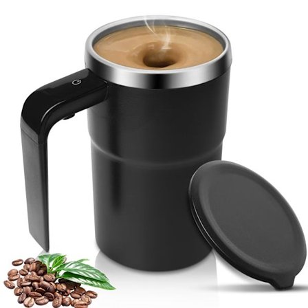 380ml Självrörande kaffemugg: Automatisk, med lock, USB-tvättbar elektrisk kafferörare
