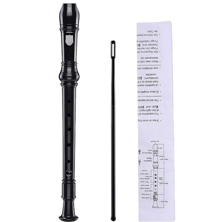 Tysk stil harpiksfløyte for nybegynnere - 8 hull svart KLB