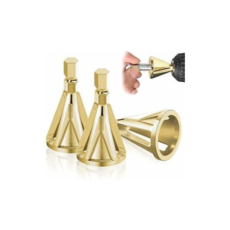 3-delad extern avgradningsfasningsverktyg, sexkantig och triangulär, avlägsnar grader, avgradning för borr, reparerar snabbt skadade bultar (Set 3) 