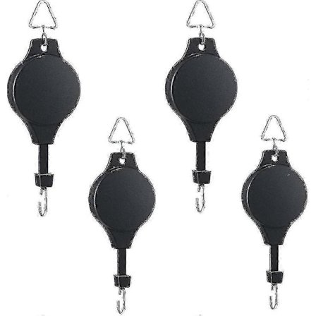 4 Fuglemater og Plantetrinsesett I Pakke Utrekkbar Plantekrok Trinse Justerbar Plantehenger Hengende Blomsterkurv Kompatibel Med Hagekurver Potter