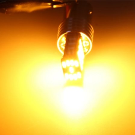 2 st 1157 LED Canbus P21W/5W Bay15d 45 LED-lampa Gul