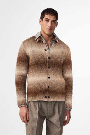 NN07 Alfie Cardigan male Brown Wool Blend
