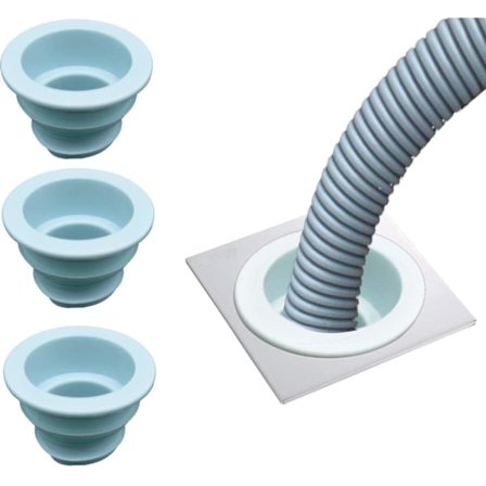 3-pack Avloppsrör Tätningsring, Avloppsrör Slang Deodorant Silikonplugg Avloppstätning för Tvättmaskin Tvättstuga Badrum Badkar
