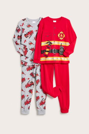 Kappahl | Brannmann-pyjamas 2-pakning Rød 110/116 | Rød