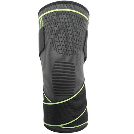 Ulkoiluun sopiva kaksitoiminen polvituki, hengittävä neulottu polvituki kaksoispainehihnoilla, vihreä