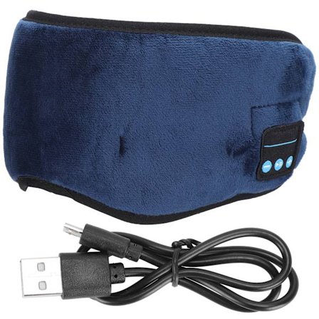 Hjemmekontor Bluetooth-hodetelefoner Sovemaske Trådløs Innebygd Øretelefon Musikkmaske Blå