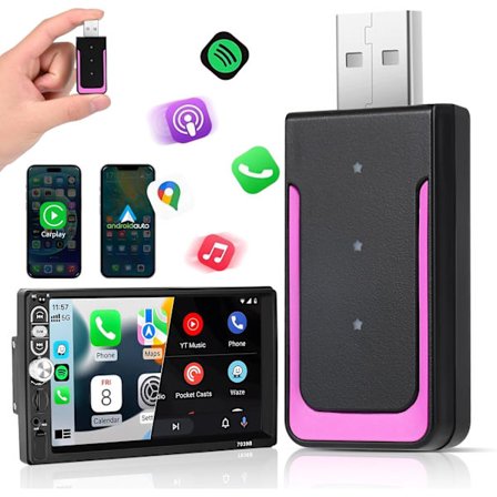 Trådlös Car-Play Adapter, Konvertera Trådbunden Car-Play Dongel till Trådlös Plug & Play Car-Play för i och Android