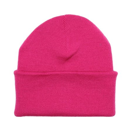 Beechfield - Black - cuff - Beanie - Fuschia Cuff Blank Beanie - Hatstore