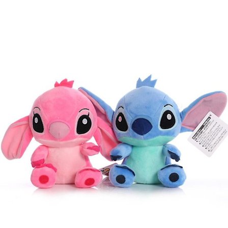 Animerade Blå Rosa Stitch Plyschdockor Anime Leksaker Lilo & Stitch 20cm Stitch Plysch Gosedjur Julklappar till Barn