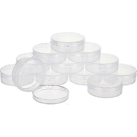 20 stk. PP Runde Perle Opbevaringsbeholdere Cylinder Perlebeholdere Klar Opbevaringsorganisator Boks 2x0,7 tommer med Skruelåg til Øjenskygge Perler 