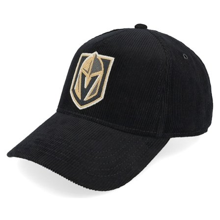 American Needle - NHL Zwart adjustable Cap - Vegas Golden Knights Corduroy Valin Black A-frame Adjustable @ Hatstore