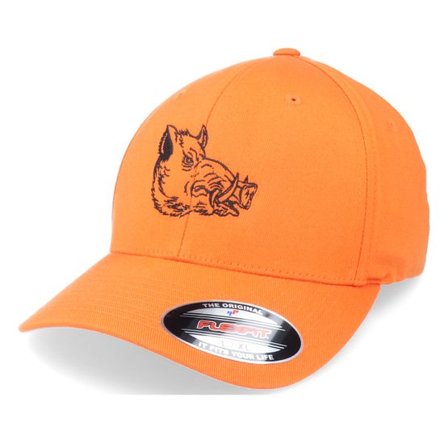 Hunter - Orange flexfit Keps - Vildsvin Orange Flexfit @ Hatstore