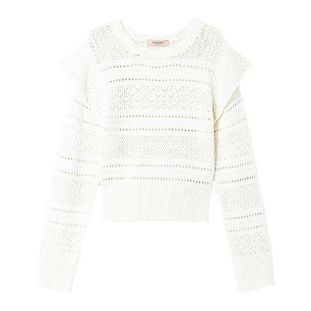 Twinset - Stickade Tröjor & Koftor - Vit - Dam - Storlek: Xs, Dam, Storlek: XS