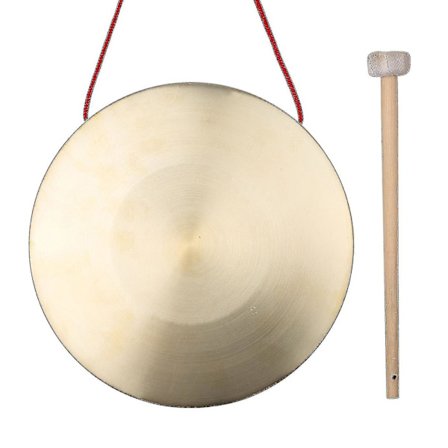 30cm Håndgong Cymbler - Messing Kobber Gong Kirke Opera Percussion Instrument Med Rundt Spillehammer (22cm)-yuhao