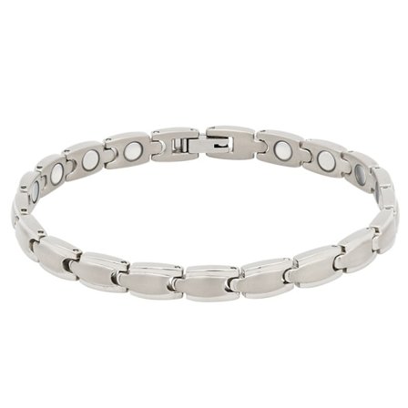 Armband för magnetisk, titan stål energi balans hälsoarmband (silver)