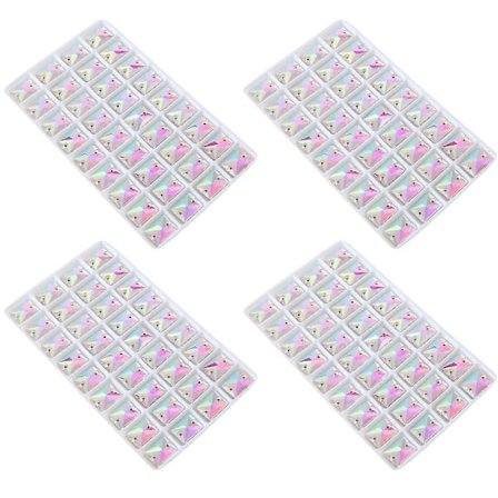 Neliönmuotoiset ommeltavat kivet, kirkas AB-väri, vaatteiden ompelu, lasihelmet, litteä pohja, 2 reikää, mekon valmistus, 10x14mm