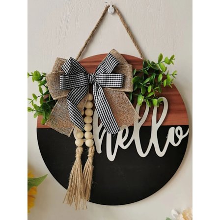 Tre Rund Dørplate Dør Dekor Hjem Bakgrunn Vegg Dekorasjoner Utendørs Dør Hengende Girland