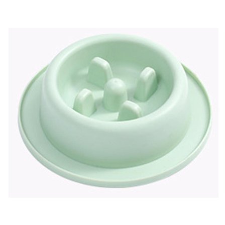 Hundskål Kattskål Husdjur Långsam Mat Skål Plast Tjockning Anti-kvävning Katt Hund Långsam Mat Skålgrön