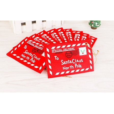 10 stk julekonvolutt brev til julenissen filt julegave