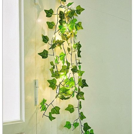 2-pakning 2 m fjernkontroll og USB-drevet batteridrevet LED-lysstreng, falske vinstokker med 20 LED-lys for soveromsfest bryllupsdekor, kunstige 