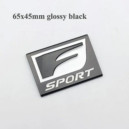 3D Metal Sort Rød Logo F SPORT Emblem FSPORT Navneskilt Bilskærm Badge Bagagerums Dekal til Lexus F SPORT Stikcer Tilbehør-Xin 65mm Glossy Black