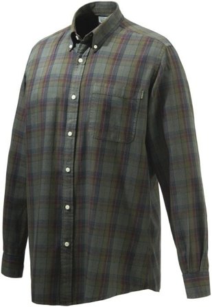 Beretta Wood Button Down Shirt Green & Red