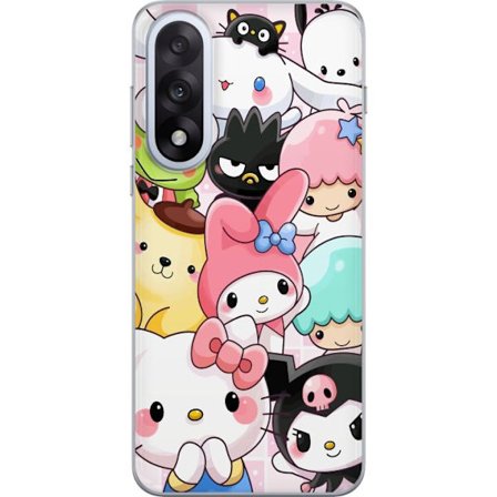 Kompatibelt Mobildeksel til OnePlus Nord 5 Tett mønster av søte figurer med store øyne i ulike farger og uttrykk med LABUBU-tekst