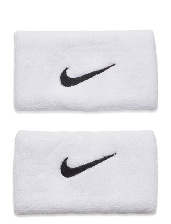 NIKE Equipment Nike Swoosh Doublewide Wristbands 2 Pk - White - ONE SIZE