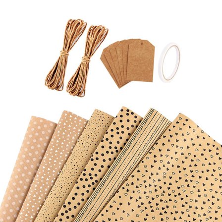 Mengxi Gavepapir Anti-deform Sød Design Hjerteprint Kraft Gavepapir Ark Til Jubilæum