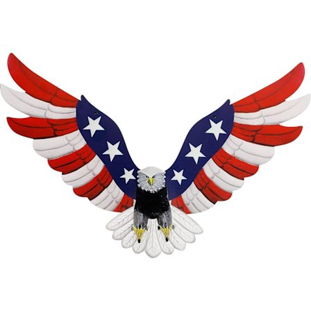Metallinen seinätaide, 11,2" x 7" Amerikan lippu Kalahörn riippuva Patri