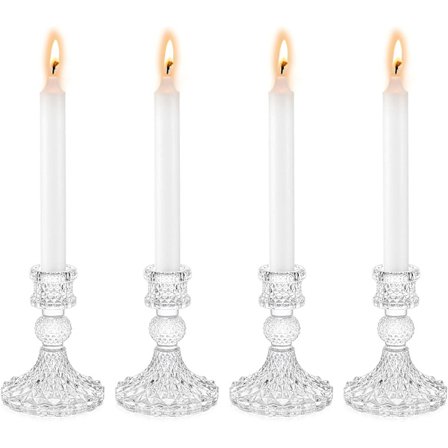 4 Glas Ljusstakar Dekorativa Ljusstakar Klar Glas Konisk